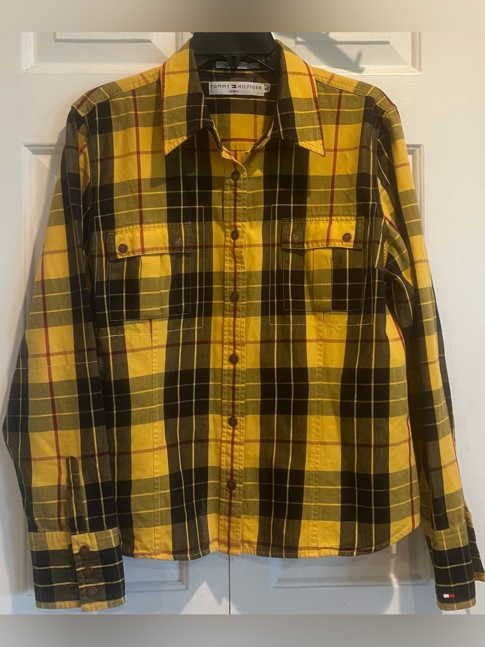 Tommy Hilfiger Men’s Yellow Plaid Button-Up Shirt